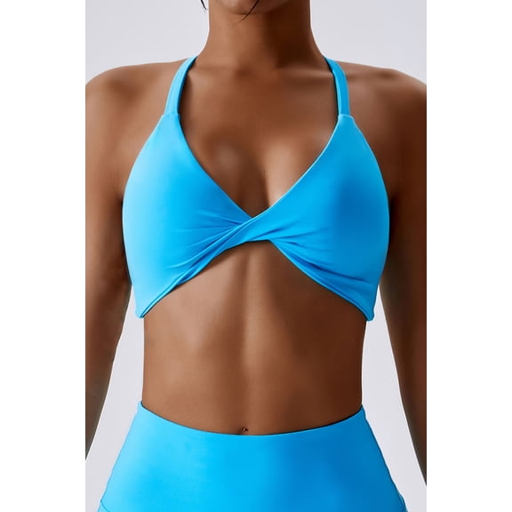 Attraco Women's Sports Bra Cross Back Padded Sports Vest Low Impact Gym Yoga Bra