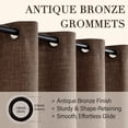 thumbnail image 5 of TURCURNO Light Filtering Linen Curtains for Bedroom,Soft Textured Brown Curtain with Bronze Grommet,Farmhouse Semi Sheer Drapes,Taupe,2 Panels,52"x84", 5 of 10