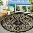 thumbnail image 4 of Aonewoe Round Outdoor Rugs 10Ft Waterproof Patio Plastic Straw Rug Reversible Camping Carpet Indoor Outdoor Area Rug for Patio,Deck,Balcony,Picnic,Beach,Outside, 4 of 9