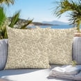 thumbnail image 3 of Throw Pillow Covers 18x18 Inch Set of 2, Beige Spring Floral Waterproof Outdoor Pillow Covers, Farmhouse Flowers Elegant Pastoral Decorative Cushion Pillowcases for Couch, Sofa, Bed, Garden, Patio, 3 of 9
