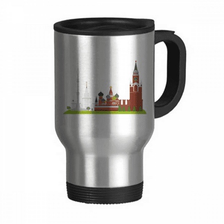 

Moscow Russia National Symbol Pattern Travel Mug Flip Lid Stainless Steel Cup Car Tumbler Thermos