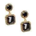 thumbnail image 3 of Aretes de poste Circonias negras y chapa de oro 18K, 3 of 4