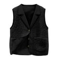 thumbnail image 2 of Women's Fuzzy Fleece Vest V-Neck Sleeveless Gilet Women Winter Plus Velvet Warm Coat Outerwear with Pockets, 2 of 5