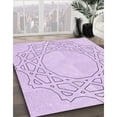 thumbnail image 3 of Ahgly Company Machine Washable Indoor Round Transitional Bright Lilac Purple Area Rugs, 7' Round, 3 of 7