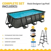 Funsicle 13 Ft Oasis Designer Lap Above Ground Pool with Pump, Rectangular Frame