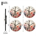 thumbnail image 2 of Battery Operated Analog Wall Clocks Non-Ticking Silent Modern Clock Decorative for Home,Office-Pastel Pink And Blue Flowers In Front Of The Eiffel Tower(12inch), 2 of 4