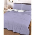 thumbnail image 3 of Quilts Twin XL Size, Pure Lavender Soft Comforter Bedding Set for Bed, Simple Solid Color Lightweight Quilted Bedspread with Pillow Cover(2 Pieces) for All Season, 68x98 Inch, 3 of 6