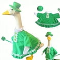 thumbnail image 2 of St. Patrick's Day Porch Goose Decoration Set,23-Inch Porch Gooses Outfit,Outdoor Garden Decor,Shamrocks Green Theme, Irish Shamrocks Couple Costume for 23" Patio Yard Lawn, 2 of 7