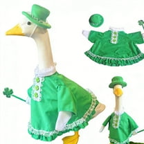 YingYouFu Patricks Day Porch Goose Outfit Goose Costume for 11.81 inch High Cement or Plastic Geese Costume for Yard Lawn Outdoor Garden Patio Statue Leprechaun Dress Holiday Decor