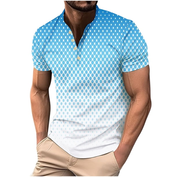 Camisas de Manga Larga para Hombres Mezcla de Polialgodón Sólido, Cuello Redondo Casual Botón Abajo Blusa para Invierno, Moda Y Uso Diario