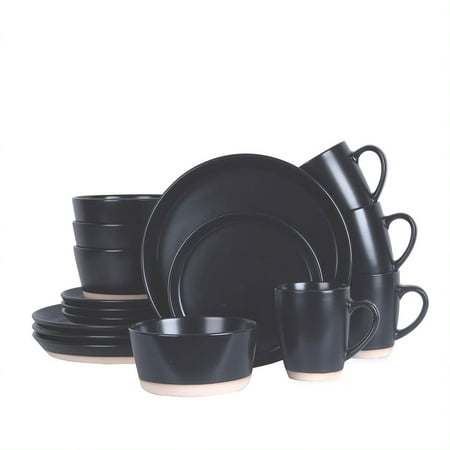 

Stone + Lain Jules Stoneware Collection Dinnerware Set 16-Piece Service for 4 Gray Practical