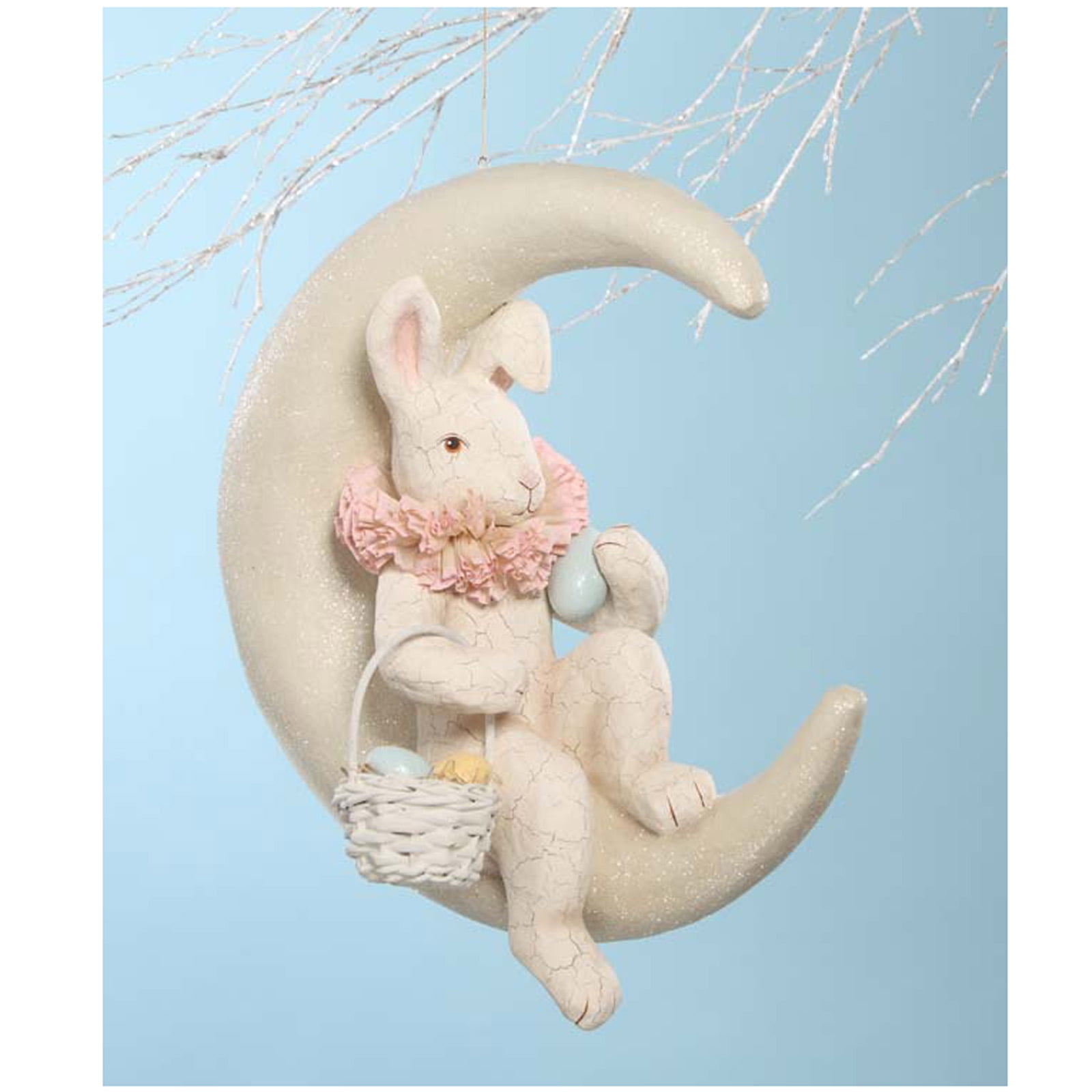Bethany Lowe Easter Bunny on Moon White TJ6213