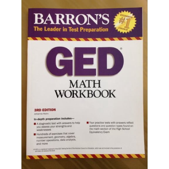 Pre-Owned Barron's GED Math Workbook (Barron's: The Leader in Test Preparation) (Paperback) 0764142062 9780764142062