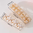 thumbnail image 2 of Elegant Gold Pearl French Barrette for Women Formal Bridal Hair Jewelry Large Floral Hair Clip Hairpiece Accessory, 2 of 8