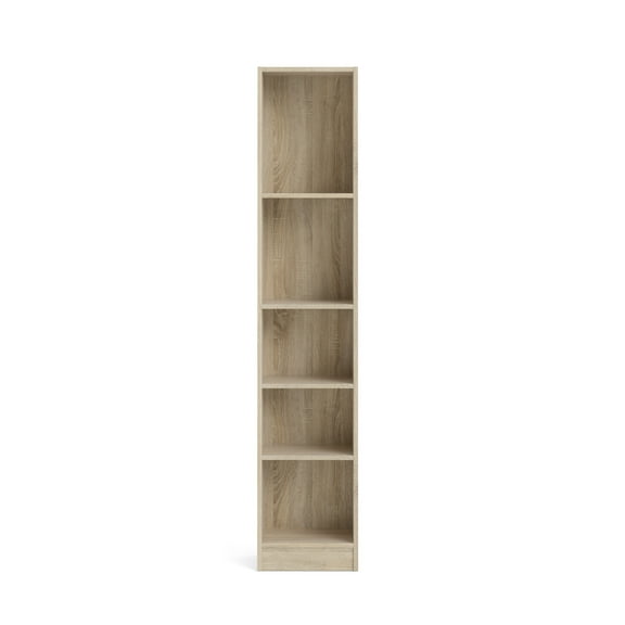 Tvilum Element Tall Narrow 5-Shelf Office Bookcase for Adults, Oak Structure