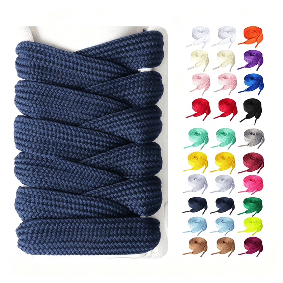 BZCOE 2 Pairs Fat Sneakers Shoe Laces, 15Mm Wide Athletic Shoelaces Wide Fat Shoe Laces for Sneakers