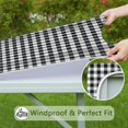 thumbnail image 6 of Black White and Gray Checkerboard Pattern Square Fitted Tablecloth with Elastic Edge,Square Table Cover,Washable Elastic Table Cover for Home Kitchen Party Decor 34"x34", 6 of 6