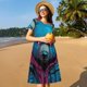 thumbnail image 4 of Balery Neon Cyberpunk Blue Bear Vestidos sueltos de manga corta para mujer, vestidos de verano 2025, vestidos casuales de corte A con vuelo., 4 of 6