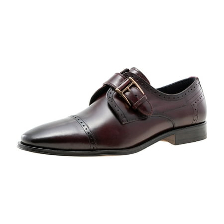 

Jump Newyork Mcarthy Burgundy Fashionable Light Weight Leather Upper Square Cap-toe Single Monk Strap Formal Shoes | Oxford Shoes | Dress Shoes for Men 11