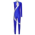 thumbnail image 3 of YiZYiF Women's Gymnastics Jumpsuit Single Sleeve Skating Dance Unitard Acrobatics Performance Costumes Blue XXL, 3 of 7