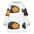 thumbnail image 2 of Sushi Roll Cute Kitten Girls'long-sleeved dress Thickened A-dress Warm Dress Basic Shirt Party Dresses, 2 of 7