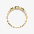 thumbnail image 3 of Round Shape Lab Created Emerald Green Moissanite Half Eternity Ring in 925 Sterling Silver – Handmade Vintage Statement Band for Women, Engagement or Promise Gift, 3 of 6