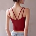 thumbnail image 4 of Xihbxyly Women Tank Tops Summer Solid Color V-Neck Camisole Blouses Casual Loose Fit Sleeveless Spaghetti Straps Shirts Basic Clothing, 4 of 4