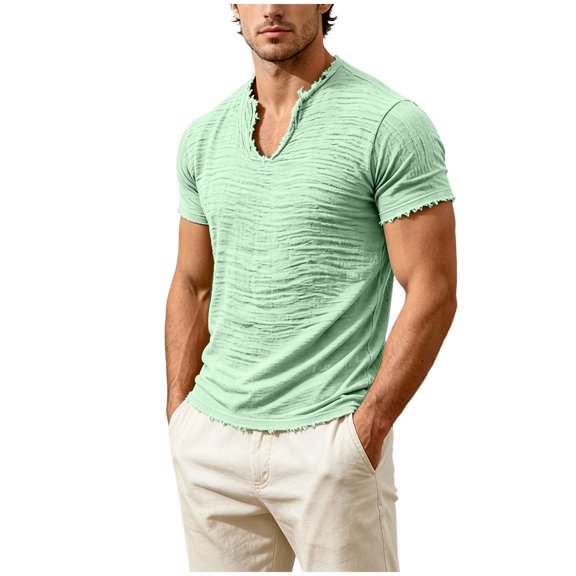 Akiihool Mens Summer Casual Shirts Mens Graphic T Shirt Short Sleeve Tees Casual Comfort Soft Crewneck Tshirts Light Green,XL