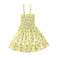 thumbnail image 1 of Toddler Little Girls Summer Sleeveless Dress Causal Floral Beach Sundress Swing Princess Dress Spaghetti Strap 4-7T, 1 of 7