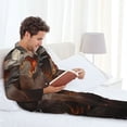 thumbnail image 6 of Lsque Abstract White Dragon Pattern Long Sleeve Pajama Set for Men - Soft 2-Piece Sleepwear and Loungewear Set with Pockets, Comfy Nightwear-X-Large, 6 of 7