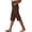 Coffee, variant on Knee Length Capris for Women Spring Summer Elastic Waist Wide Straight Leg Loose Fit Side Slit Cropped Pants with Pockets