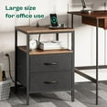 thumbnail image 4 of Night Stand with Charger Station, 27.7 Inch Tall Nightstand, Bed Side Table with 2 Fabric Drawers, Fabric Drawer Dresser for Bedroom, Living Room,, 4 of 16