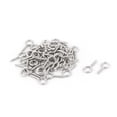 thumbnail image 1 of Unique Bargains 1.5mm Diameter Thread Metal Eyelet Clasp Screw Eye Hook Silver Tone 50pcs, 1 of 2