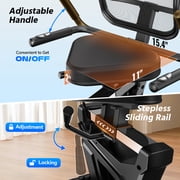 LNOW Recumbent Exercise Bike for Home,Light Commercial High-end Recumbent Bike with Arm Exerciser,Bluetooth App,Heart Rate, Low-Impact Cardio & Physical Therapy