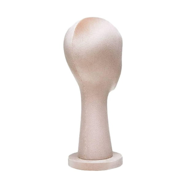Soporte para sombreros con cabeza de maniquí, multiusos, para guardar sombreros y pelucas. Rosa crema
