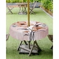 thumbnail image 3 of Brown Spring Floral Outdoor Tablecloth - 54x54 Inch Square Dining Table Cover, Vintage Elegant Summer Botanical Waterproof Outdoor Table Cloth with Umbrella Hole & Zipper for Picnic/Patio, 3 of 5