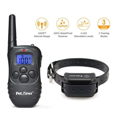 petrainer pet998db1 330 yards rechargeable waterproof electric dog shock training collar with lcd remote