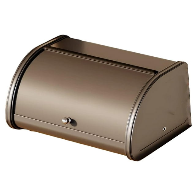 Caja de pan, contenedor multiusos para guardar pan con tapa enrollable, estilo rústico Negro 35x26x17cm