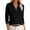 Black, variant on Women Quarter Zip Long Sleeve Solid Color Soft Knit Fall Pullover Sweater, S