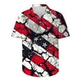 thumbnail image 3 of Mens 4th of July Shirt Patriotic Shirts Men Fourth of July Shirt Men Memorial Day Shirt Men Memorial Day Shirts for Men Independence Day Printed Short Sleeved Shirt with Collar Top/Shirt, 3 of 5
