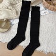 thumbnail image 5 of Yuanlong Womens Knee-High Socks Scalloped Textured Socks Solid Color Knit Comfortable Stockings, 5 of 5