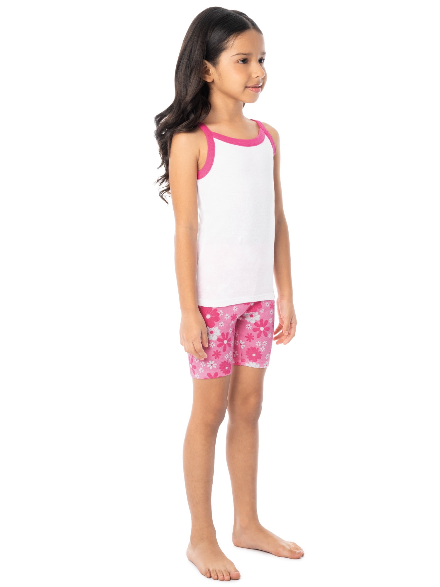 Fruit of the Loom Girl's Energize Snug Fit Pajama Sleep Sets, 4-Piece, Sizes 4-12