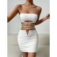 thumbnail image 2 of Summer New Sexy Strap Camisole Two-Piece Dress Women's Tie Pleated Bodycon Dress, 2 of 3