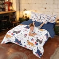 thumbnail image 4 of Manfei Cartoon Patriotic Cat Twin Bedding, US Flag Fireworks Stars Bedding Comforter Set, Red Blue White, Navy Reversible 7-Piece, 4 of 6