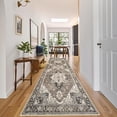 thumbnail image 3 of Beige 4x12 Area Runner Rug, Low Pile Soft Indoor Floor Mat for Hallway Entryway Living Room Bedroom, 3 of 9