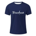 thumbnail image 2 of GBSYEWXS Men Tops Crew Neck Short Sleeve Letter Print T-Shirts Festival Relaxed Fashion Tee Blue, 2 of 4