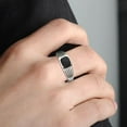 thumbnail image 4 of High polished (no plating) Stainless Steel Ring with Epoxy in Jet for Women Style TK3772 Size 8, 4 of 4