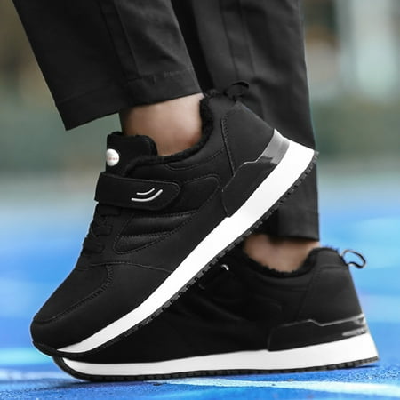 

Wefuesd Couple Models Men s Middle Aged And Elderly High Top Plus Velvet Thickening Non Slip Wear Comfortable Cotton Shoes Warm Sports Cotton Shoes Sneakers For Men Mens Shoes Black 44