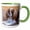 Green/White, variant on 3drose, Cavalier King Charles Spaniel Puppy Reclining on the Carpet., 11oz Magic Transforming Mug