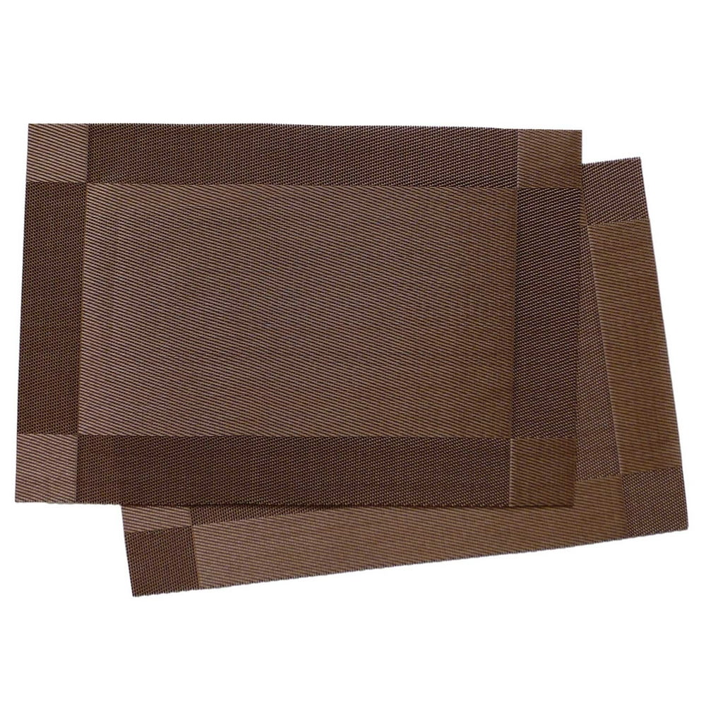 Spiceberry Home Crossweave Woven Vinyl Placemat, Set of 4 Brown